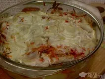 Рецепт Ліщ запечений у духовці з овочами, зі сметаною запечений