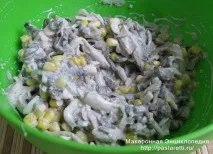 Салат з грибами та куркою а-ля тимбаль, Макаронна енциклопедія грибами