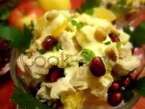 Салат з гранатом, апельсином та куркою - Покроковий рецепт з фото. апельсином