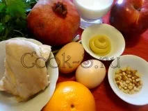 Салат з гранатом, апельсином та куркою - Покроковий рецепт з фото. покроковий