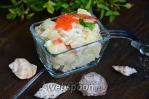 Теплий салат з картоплі та консервованого кальмару рецепт з фото, як приготувати на картоплі
