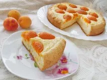 Сирний пиріг з абрикосами. абрикосами