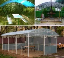 Дерев’яні та металеві альтанки з полікарбонатом дерев