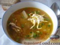 Рецепт Розсольник з м’яса курки з перловою крупою крупою
