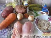 Рецепт Розсольник з м’яса курки з перловою крупою розсольник