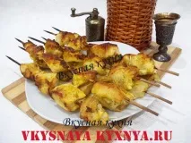 Шашлик з курячого філе в духовці на шпажках, рецепт з покроковим фото філе