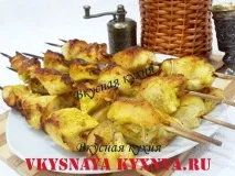 Шашлик з курячого філе в духовці на шпажках, рецепт з покроковим фото шашлик