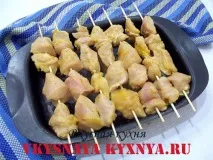 Шашлик з курячого філе в духовці на шпажках, рецепт з покроковим фото курячого