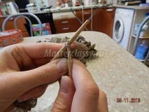 В’язаний шарф спицями для мами язаний