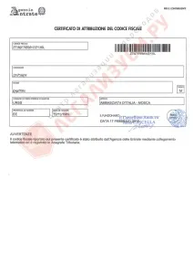 Codice fiscale (Кодиче фіскале) фіскале