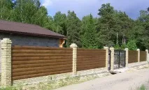 Фасадний паркан фото з профнастилу, з цегли своїми руками профнастилу