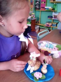 Майстер-клас «Композиція з картоплі «Качина сім’я» картоплі