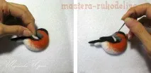 Майстер-клас з сухого валяння Брошка Снігур брошка