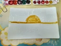 Монотипія «Захід сонця на морі» захід