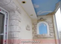 Натяжні стелі на балконі, фото, ціни балконі