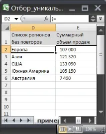 Відбір унікальних значень із підсумовуванням по сусідньому стовпцю у MS EXCEL підсумовуванням