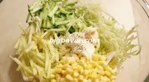 Салат з кукурудзи та капусти рецепт з фото, покрокове приготування салат