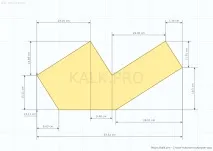 3D Онлайн калькулятор розрахунок сходів на косоурах з поворотом на 90, креслення онлайн