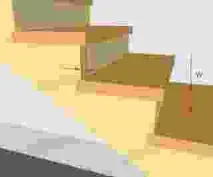 3D Онлайн калькулятор розрахунок сходів на косоурах з поворотом на 90, креслення розрахунок