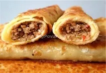 Млинці з м’ясом та рисом рецепт з фото, покрокове приготування млинці