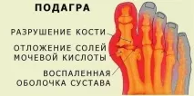 Дієта при подагрі - таблиця вмісту пуринів, раціон у період загострення та на кожен день вмісту