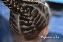 Дитяча зачіска з кісок «Восьминіжок» для дівчинки на довге волосся зачіска