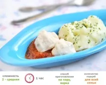 Фрикадельки з птиці (на пару) з картопляним пюре птиці