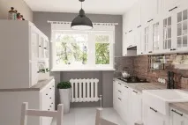 Кухонний фартух під цеглу. цеглу