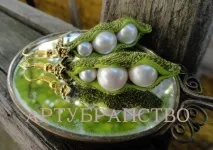 Майстер-клас з вишивання сканню - Сережки - Горошок майстер-клас