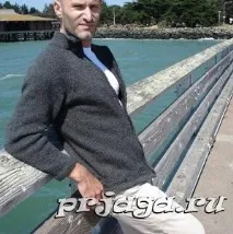 Чоловіча кофта спицями на блискавці язати