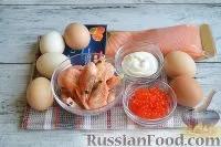 Рецепт Салат Царськи з сьомгою і креветками на рецепт