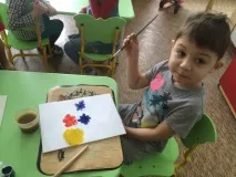 Малювання фарбами «Квіти для матусі» фарбами