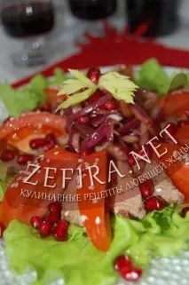 Рецепт салату з курячою печінкою та помідорами - Кулінарні рецепти люблячої дружини рецепт
