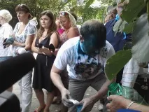 Власенко облили зеленкою, Українська правда облили