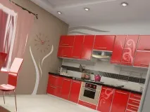 Фото шпалери на кухню на стіну 3д для кухні червоної, фотошпалери, оздоблення, дизайн, оформлення, відео фото