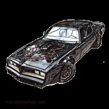 Як намалювати машину покрокова інструкція - Понтіак Файрберд (Pontiac Firebird) інструкція