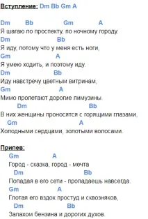 Місто казка, місто мрія» акорди та розбір на гітарі місто