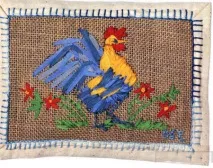 Як вишити стрічками півня стрічки