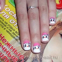 Манікюр для дівчаток підлітків у стилі - Hello Kitty - з фото описом дівчаток