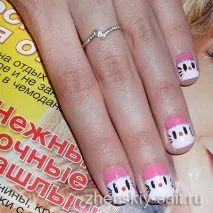 Манікюр для дівчаток підлітків у стилі - Hello Kitty - з фото описом підлітків