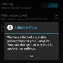 Налаштування Adblock Plus для Android налаштування
