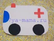 Покрокова аплікація машини зкольорового паперу швидка допомога, Сім’я та мама зкольорового