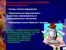 Зразковий зміст курсу ІНФОРМАТИКА у початковому навчанні Основи - Презентація 5785-5 зразковий