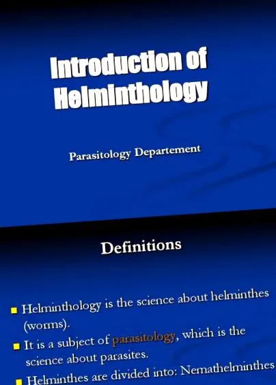 helminthiasis образование