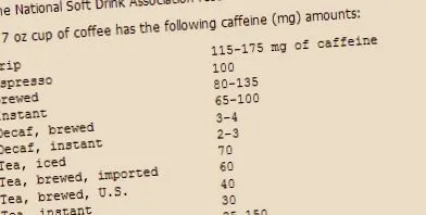 mennyi koffein