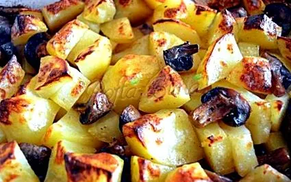 грибами часником