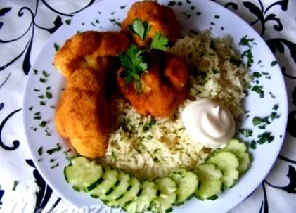 ориз майонеза Пържен карфиол