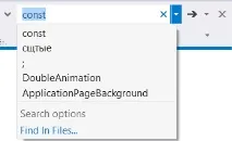 Visual Studio, Пошук та заміна за кодом пошук