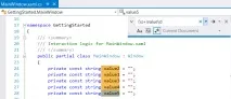 Visual Studio, Пошук та заміна за кодом visual