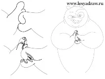 Як намалювати Кунг-фу Панду - Уроки малювання - Корисне на ARTSphera уроки
